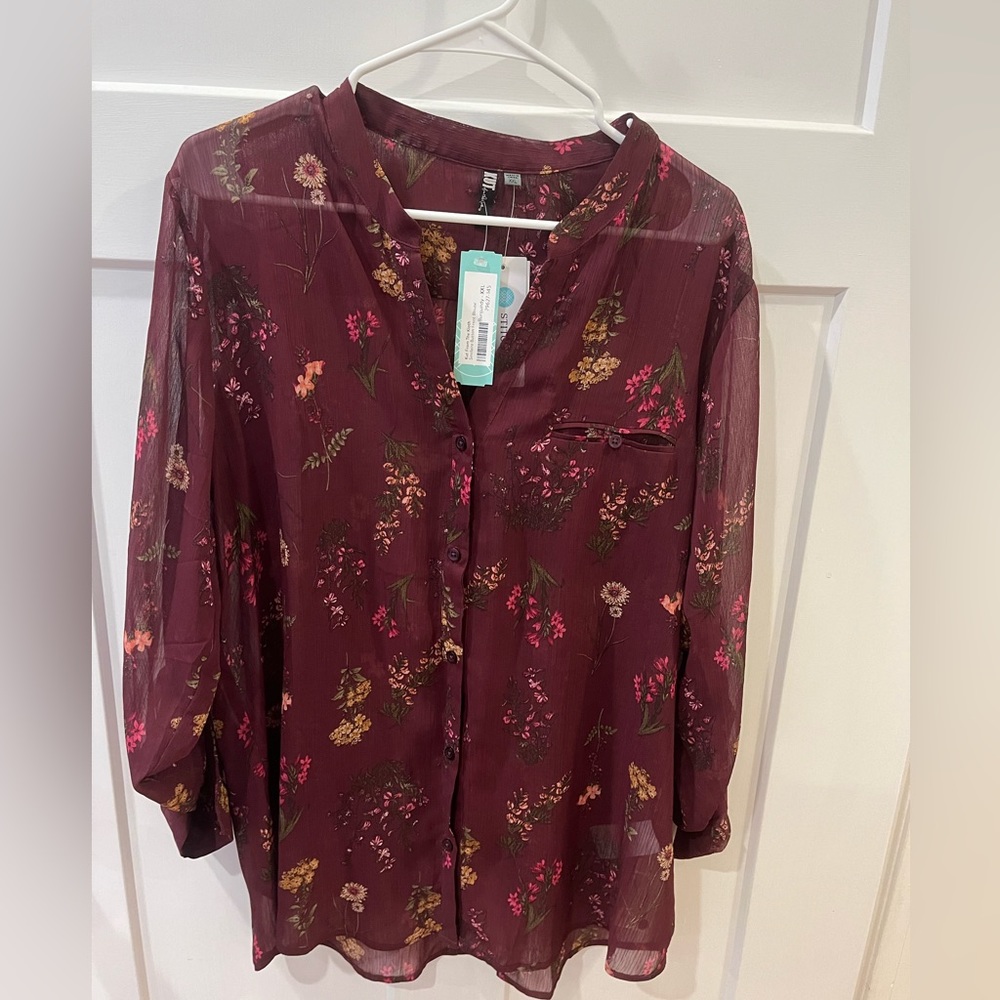 Sinclair button front blouse
